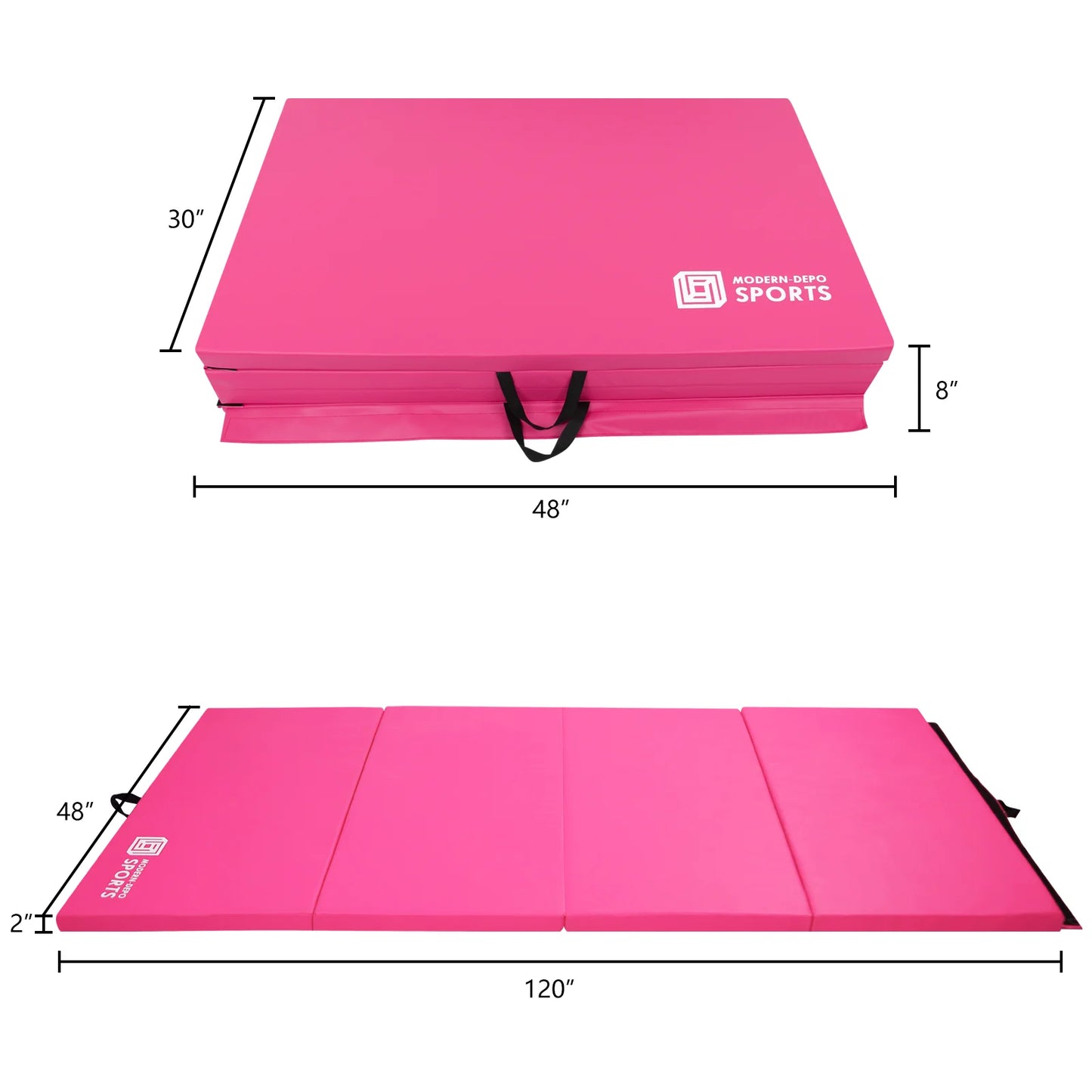 Gymnastics Mat 10'X4'X2" Foldable Tumbling Mats with Carrying Handles Four Fold Thick Exercise Mat for Home Aerobics Stretching Yoga
