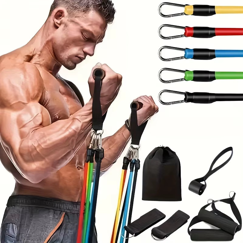 1Set 11Pcs Full-Body Training System | Progressive Tension Design for Strength/Yoga/Pilates - Complete Accessory Bundle
