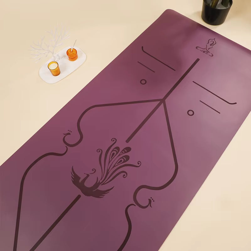 ‌3Mm Thick Natural Rubber Yoga Mat with PU Surface, Non-Slip & Odorless, Custom Logo for Fitness/Pilates ‌