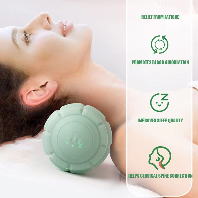 Electric Peanut Ball Deep Tissue Vibration Massage Shoulder, Neck and Waist Muscle Relaxation Silicone Fascia Massage Ball