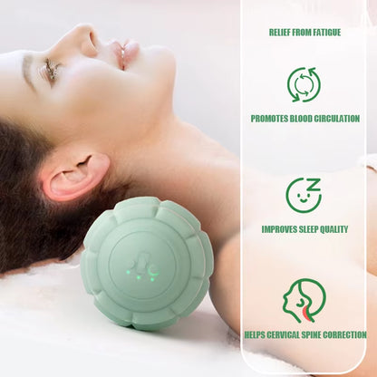 Electric Peanut Ball Deep Tissue Vibration Massage Shoulder, Neck and Waist Muscle Relaxation Silicone Fascia Massage Ball