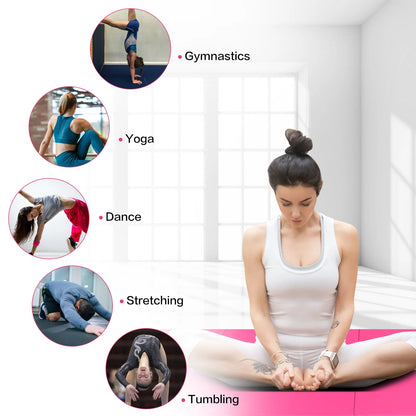 Gymnastics Mat 10'X4'X2" Foldable Tumbling Mats with Carrying Handles Four Fold Thick Exercise Mat for Home Aerobics Stretching Yoga