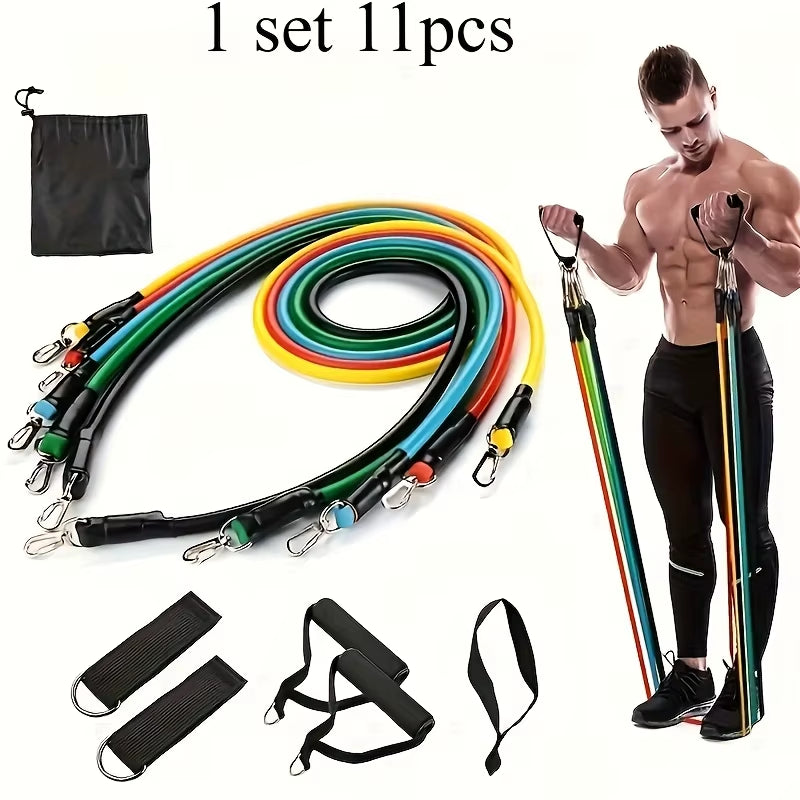 1Set 11Pcs Full-Body Training System | Progressive Tension Design for Strength/Yoga/Pilates - Complete Accessory Bundle