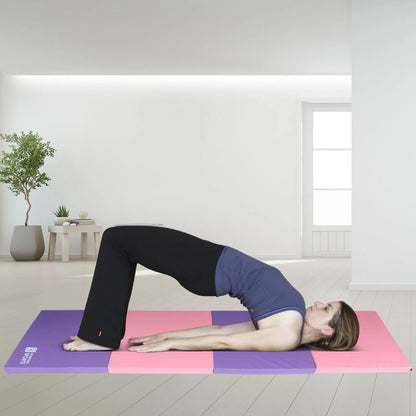 Gymnastics Mat 10'X4'X2" Foldable Tumbling Mats with Carrying Handles Four Fold Thick Exercise Mat for Home Aerobics Stretching Yoga