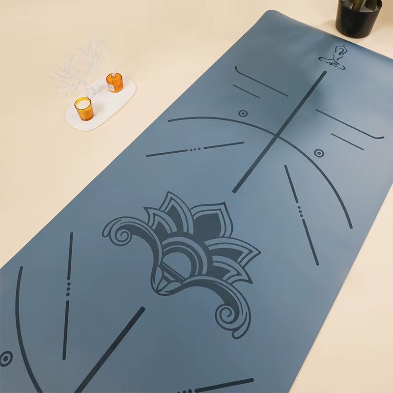‌3Mm Thick Natural Rubber Yoga Mat with PU Surface, Non-Slip & Odorless, Custom Logo for Fitness/Pilates ‌