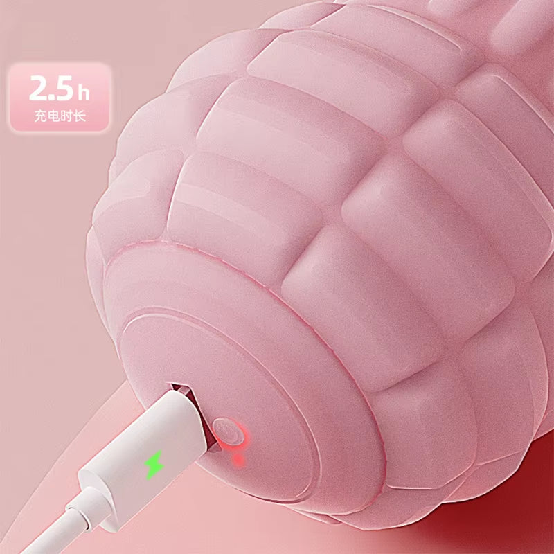 Electric Peanut Ball Deep Tissue Vibration Massage Shoulder, Neck and Waist Muscle Relaxation Silicone Fascia Massage Ball