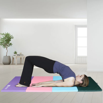 Gymnastics Mat 10'X4'X2" Foldable Tumbling Mats with Carrying Handles Four Fold Thick Exercise Mat for Home Aerobics Stretching Yoga