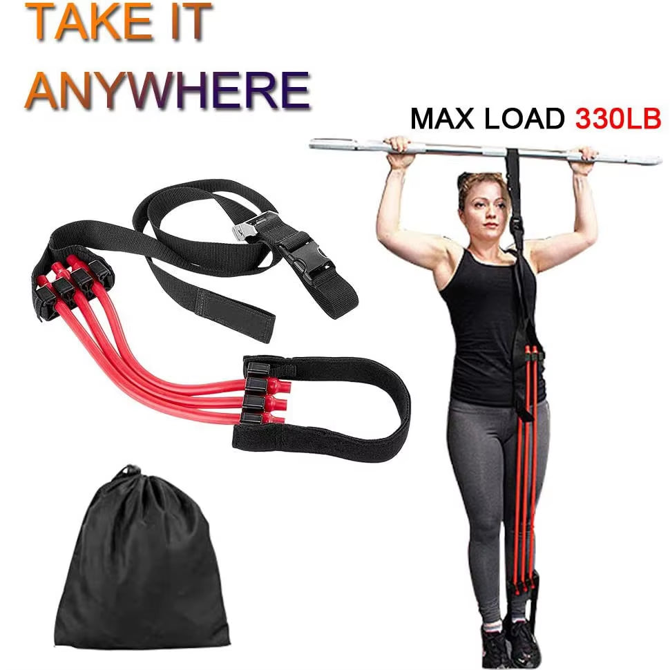 Adjustable Strength Suspension Trainer with Rubber P3 Straps for Home Gym Exercise and Training