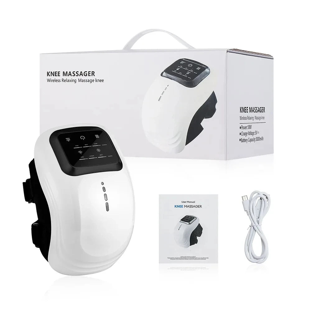 Smart Cordless Knee Massager with Heat and Vibration Air Pressure Relaxing Device for Daily Comfort Muscle Soothing Gift