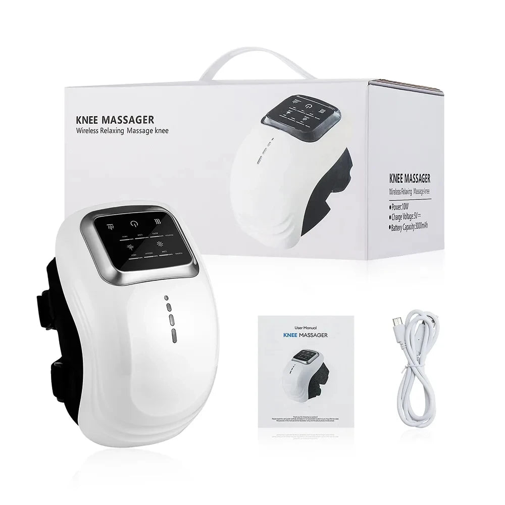 Smart Cordless Knee Massager with Heat and Vibration Air Pressure Relaxing Device for Daily Comfort Muscle Soothing Gift