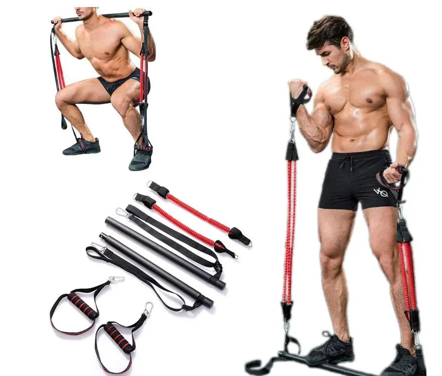 Amazon Hot Sale Workout Multi-Functional Pilates Stick Abdominal Fitness Pilates Pull up Bar with Cloth