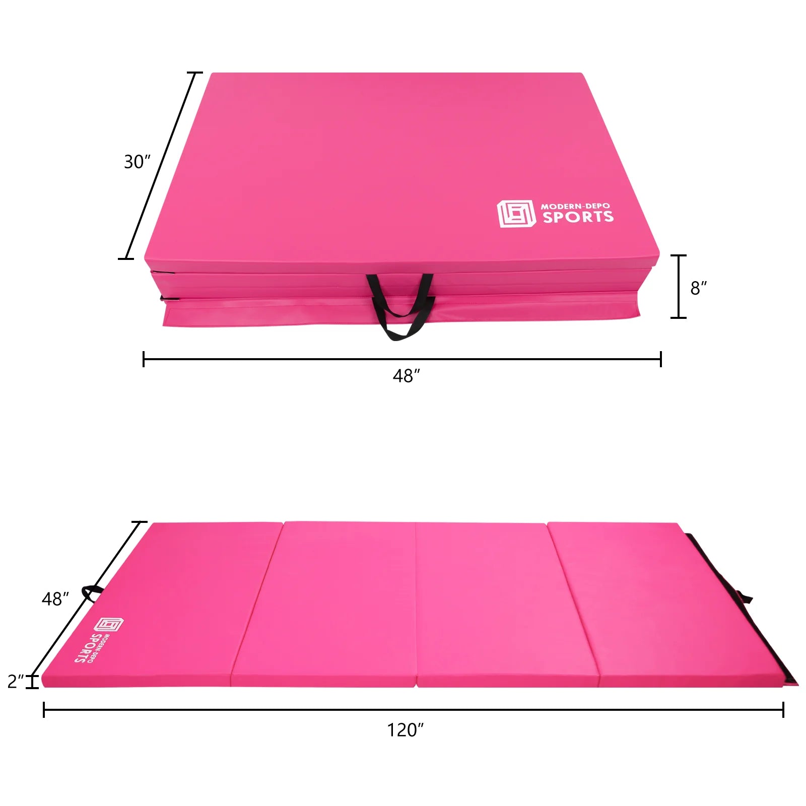 Gymnastics Mat 10'X4'X2" Foldable Tumbling Mats with Carrying Handles Four Fold Thick Exercise Mat for Home Aerobics Stretching Yoga