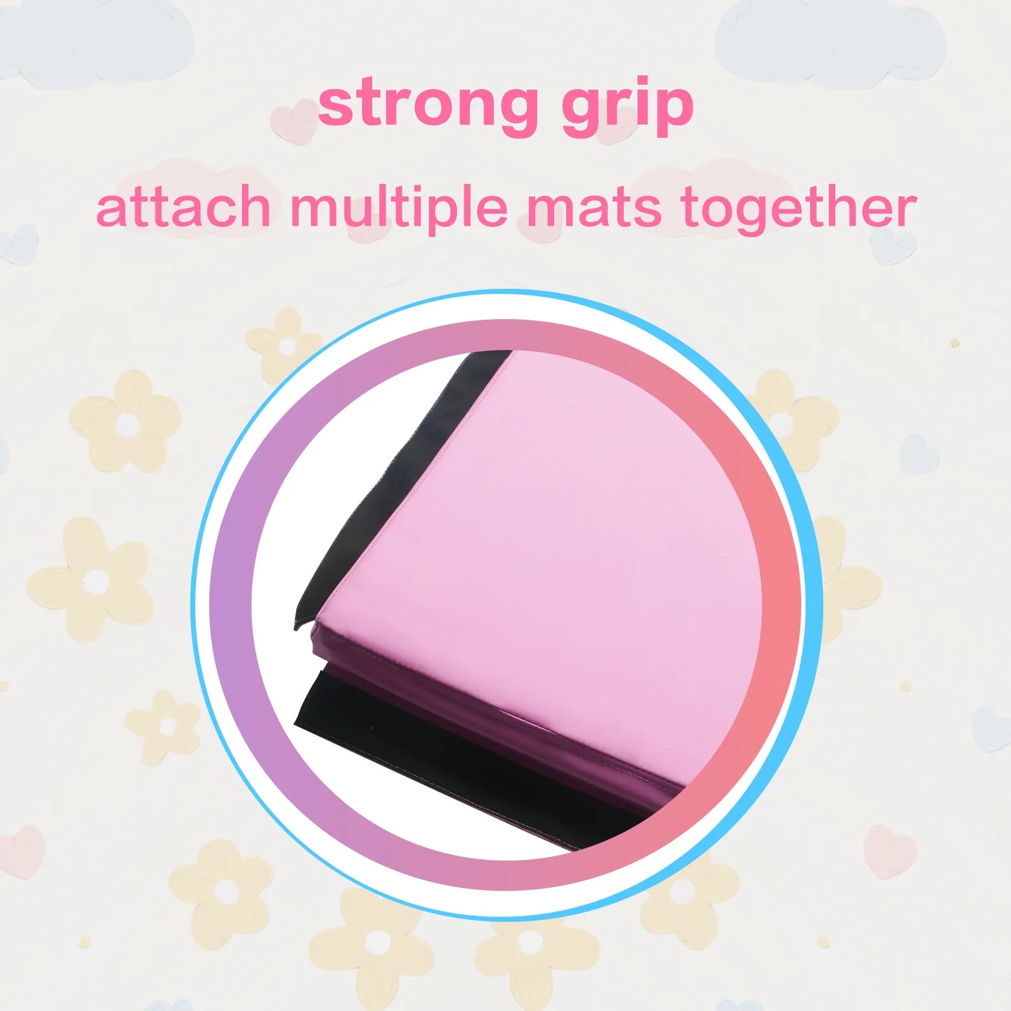 Gymnastics Mat 10'X4'X2" Foldable Tumbling Mats with Carrying Handles Four Fold Thick Exercise Mat for Home Aerobics Stretching Yoga